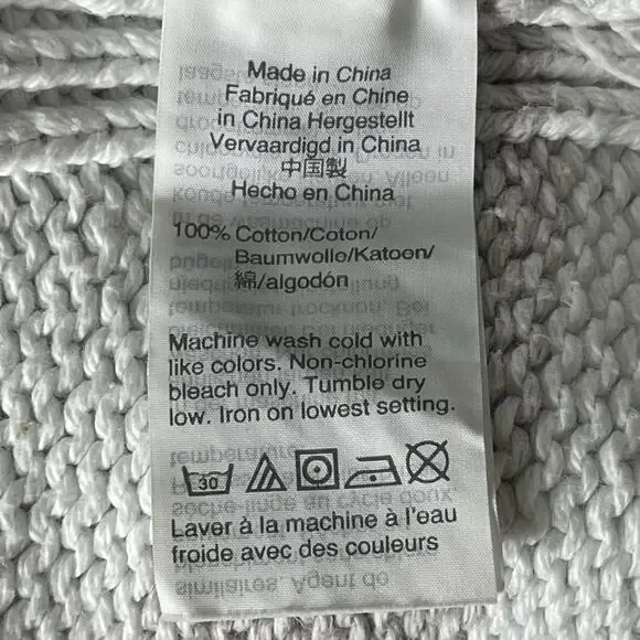 Vintage J. Crew Always Sweater Size S Roll Neck 100% Cotton Gray White Stripe - Picture 8 of 8